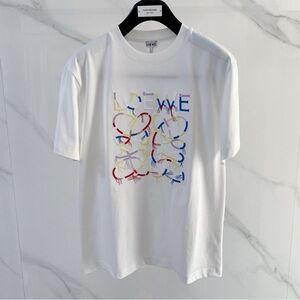 LOEWE Men's White Graphic Logo Tee